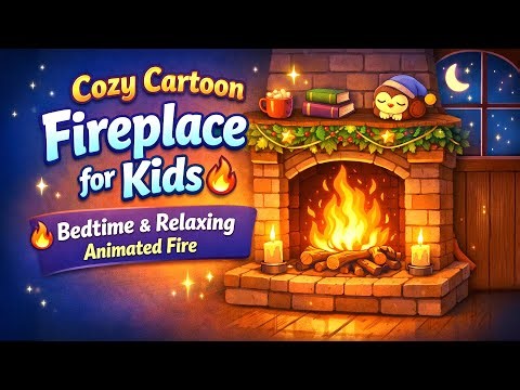 Cozy Cartoon Fireplace for Kids 🔥 | Bedtime & Relaxing Animated Fire