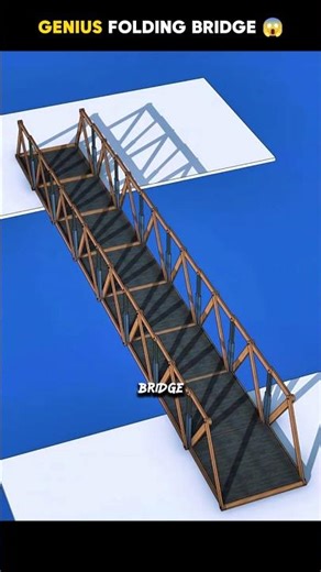 Engineering SECRET Behind This Folding Bridge 🤯 #3danimation #ytshorts #usa