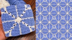 Snowflake Bloom Crochet Square | Modern Granny (PDF Pattern for Square - Etsy