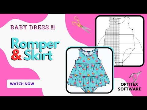 BABY DRESS | ROMPER DRESS | SKIRT DRESS |HOW TO MAKE A ROMPER WITH SKIRT IN OPTITEX SOFTWARE ||
