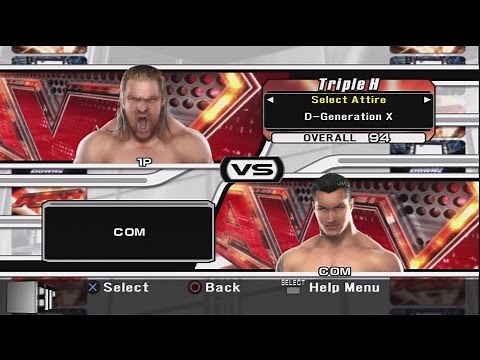 WWE Smackdown vs Raw 2008 Character Select Screen Including All Unlockables