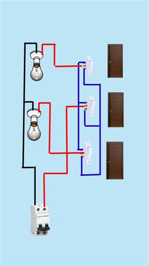 ⚡ 3 Way Switch Wiring Diagram | Ek Light 2 Switch Se Control 🔌 | #Shorts