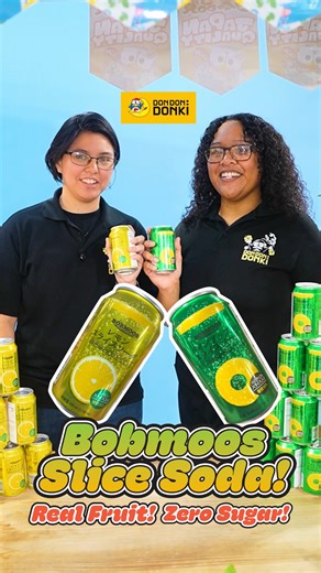 🍋🍍 Wait, there’s fruit in it! 🥤✨ Yes, you saw that right. Bobmoos Slice Soda comes with real fruit slices inside for a bright, crisp, and clean sip. 💛 Lemon - light, refreshing, just the right hint of sweetness 🍍 Pineapple - juicy flavor, smooth finish, gentle bubbles ✅ Real fruit ✅ Zero sugar ✅ Refreshment done right Find Bobmoos Slice Soda now at Don Don Donki Guam 🛒 Sip different. Sip real. #DONDONDONKI #DONKIGU #DONKIGUAM #GUAM #괌 #グアム | DON DON DONKI Guam
