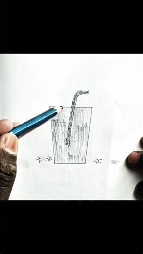 Glass water filing sketch