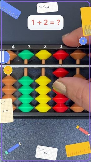 Adding 1–4 on Soroban 🧮 | 1 + 2 = 3