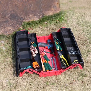 [Hot Item] Factory Price Heavy Duty 18 Inches 3 Layers 5 Trays Hardware Tool Cantilever Plastic Toolbox with Double Handle