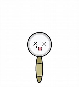 cute cartoon of a magnifying glass artistic drawing