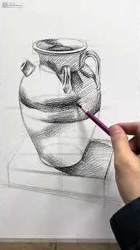 Mastering Technical Pencil Rendering: Step-by-Step Amphora Sketch & Shading Tutorial ✏️🏺 #pendrawing