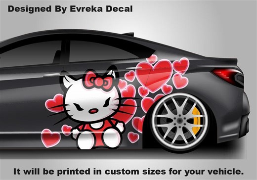 Hello Kitty Car Decals: Cuteness on the Go! Car Vinyl | Comics Character, Designed Car Livery, Cast Vinyl Wrap - Etsy