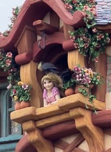 Moment Rapunzel's hair is pecked by crows in latest Disneyland shock