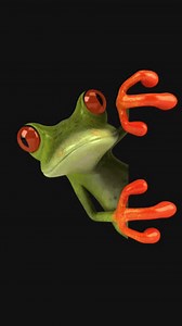 Animation verticale amusante de grenouille dessinée en 3D (avec canal alpha inclus)