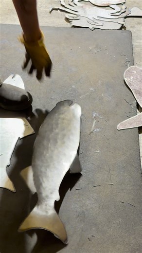 It looks so much smoother when I use time lapse 😂 I always shape the edges first, it stretches the steel so it will curve around. Shaping the middle first makes it look like a taco. #metalshaping # salmon #fyp #steel #inspiration #keephammering #discover | Jennifer Strassel