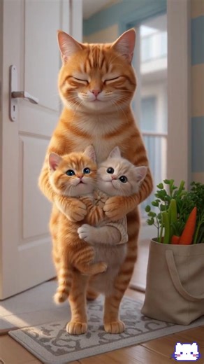 This Mama Cat’s Reaction to Her Kittens is Everything! 🐾 #shorts #aicat