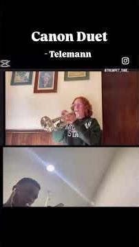 Canon duet by George Philip Telemann #duet #classicalmusic #trumpet #viral #schoolofmusic #talent