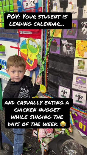 Throwback to Dr. Jean’s days of the week song! My student is leading calendar and pointing to Sunday… while eating a chicken nugget like it’s totally normal 😂 For newer teachers — before Jack Hartmann, Dr. Jean was the queen of classroom songs. I switch our calendar song every month and the kids get SO excited to see what the new one will be.#prekteacher #daysoftheweek #drjean #classroomideas #teachertiktok