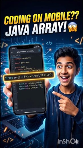 😱 java string array mobile se kaise use kare | java programming #java #learnjava #programming