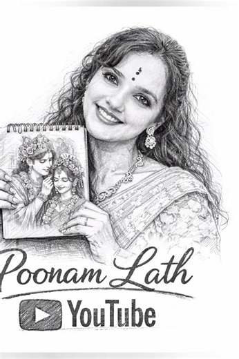 realistic beautiful sketch art by poonam lath#youtube#fun#viral#tranding