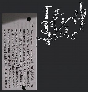 An organic compound X\left(\mathrm{C}{2} \mathrm{H}{4} \mathrm{... | Filo