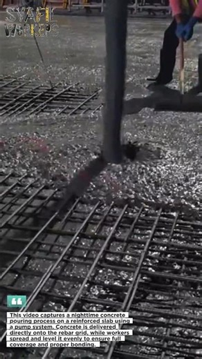 Night Concrete Pouring Like a Pro – Fast, Strong, and Efficient!