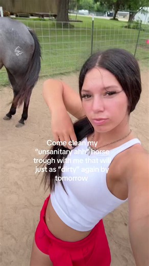 Idk idc how “dirty” it is bc ima still get in it it was fresh the day before 😪 #horses #water #oklahoma #dirty #phbalance