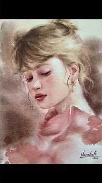 The most satisfying watercolor portrait tutorial 🎨 #watercolorpainting #art