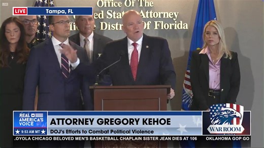 DOJ: THREATS WILL NOT BE TOLERATED Attorney Gregory Kehoe: “If you send a communication to anyone anyhow, anywhere where you are threatening individuals with harm, you will be prosecuted by the United States Department of Justice.” @bennyjohnson | Breaking Point
