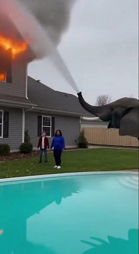 “Elephant Puts Out a House Fire — The Owner Kneels in Shock 🐘🔥”