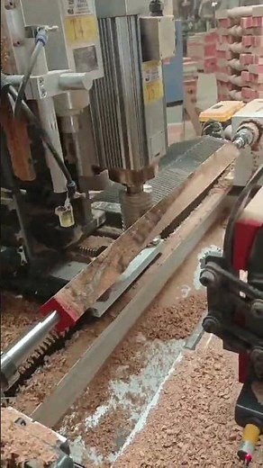 Industrial Wood Shaping Machine Creating Precise Profiles From Solid Timber #popular #wood #woodwork