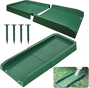 2 Pack Downspout Splash Block,Gutter Splash Guard for Rain Water Drainage,24" Fixable Downspout Extensions with 4 Fixing PP Nails (2 Pack-Green)