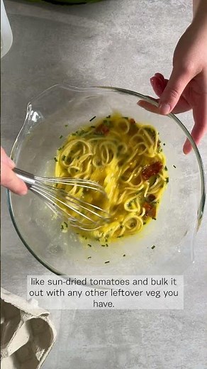 How to use up leftover spaghetti #recipe #cooking#frittata