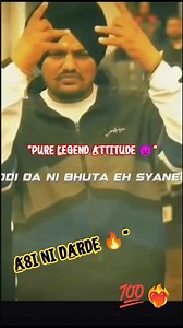 ASI NI DARDE🔥👑 PURE LEGEND ATTITUDE 👿Sidhu Moose Wala Live Attitude Status DEADLY FLOW Remix|#Shorts