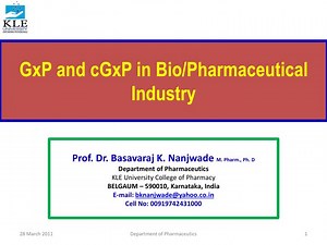 GxP and cGxP in Bio/Pharmaceutical Industry - SlideServe