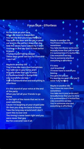 Tried my best to write down the lyrics for the new song 🫶🏻 bridge was the hardest to hear but hopefully it’s all right @Freya Skye @Freya Skye HQ #freyaskye #freyaskyehq #starsalign #tour #effortless
