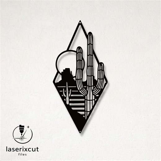 Decorative Cactus Laser Cut Vector Design – SVG, DXF, Ai, Pdf Files for Glowforge, Cricut, CNC, Metal, Wall Decor, Digital Instant Download - Etsy