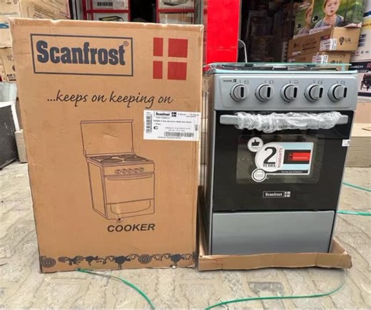 HOME, OFFICE AND INDUSTRIAL APPLIANCE IN ALABA INT’L on Instagram: "🔥🍳 SCANFROST STANDING 4 BURNER GAS COOKER WITH OVEN AVAILABLE! Cook, bake, and grill with ease using the Scanfrost Standing Gas Cooker — stylish design with powerful performance. ⬛ 4 efficient gas burners for fast cooking ⬛ Built-in oven for baking & grilling ⬛ Even heat distribution ⬛ Durable, high-quality construction ⬛ Easy to use & clean ⬛ Ideal for homes & kitchens Reliable cooking, everyday convenience. 🚚 Nationwide del
