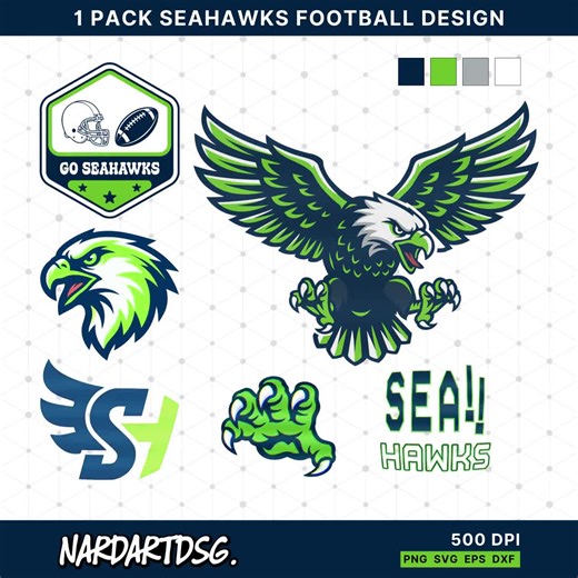 Seahawks Inspired Logo SVG Bundle – Football Team Mascot, Cut File (digital Download) - Etsy