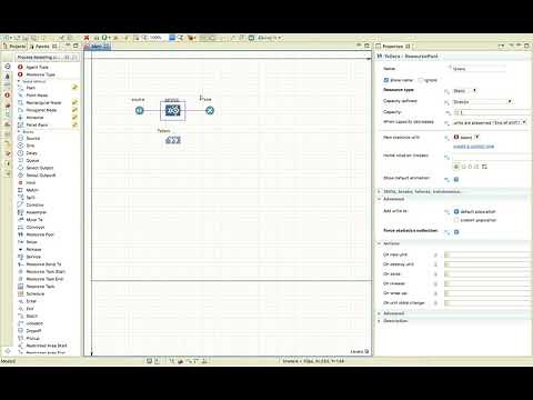 Anylogic: Modeling multiple resource