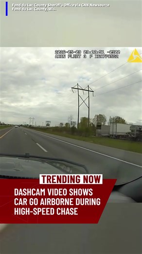 Car Jumps Another Vehicle During High-Speed Chase