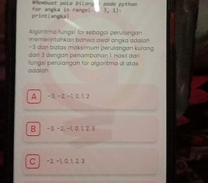 Nlembuat pota bitang \{ pada python for angka in range ( −3,1 )... | Filo