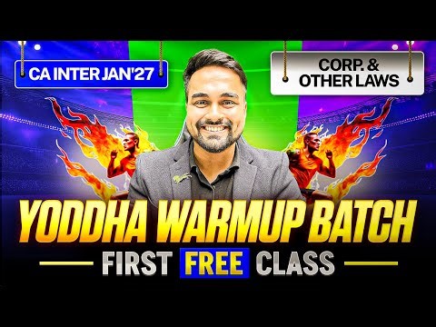 CA Inter Jan 2027 | Corporate & Other Laws Demo Class | CA Inter Batch | ICAI | CA CS Shantam Gupta