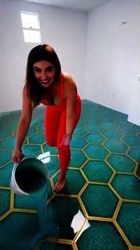 incredible golden hexagon epoxy floor renovation timelapse with wood and amethyst furniture