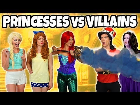 DISNEY PRINCESSES VS VILLAINS! Will Ariel, Elsa and her Friends Win Against Ursula and Gaston?