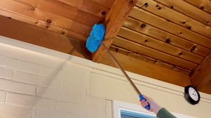 DRQ Ceiling Fan Cleaner Duster, Reusable Microfiber Duster with Extension Pole, 13 to 48 Inch Fan Blade Cleaner, Removable Dusters for Cleaning Walls Bookshelves Door Window Top (Blue)