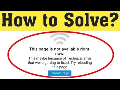 How To Fix Facebook Error This Page Isn't Available Right Now Solved 100% In Android