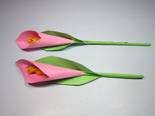 3分钟折一支美丽的花朵，简单的花朵折纸，DIY手工制作