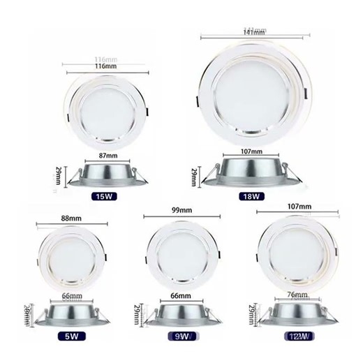 10pcs/lot LED Downlight 5W 9W 12W 15W 18W Recessed Round Led