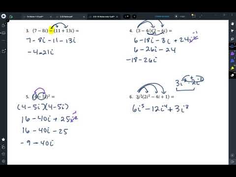 Algebra II Notes 3.12-3.14 Operations with Complex Numbers