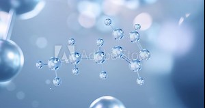 Histamine, rotating 3D model of neurotransmitter, seamless looped video, molecular structure with selective focus