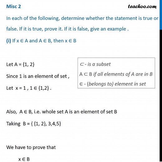 Misc 2 - Determine whether the statement is true or false. If it is