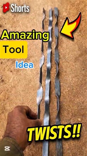 Watch how simple flat steel turns into these awesome twisted designs! 💪⚙️ #welding#stickwelding